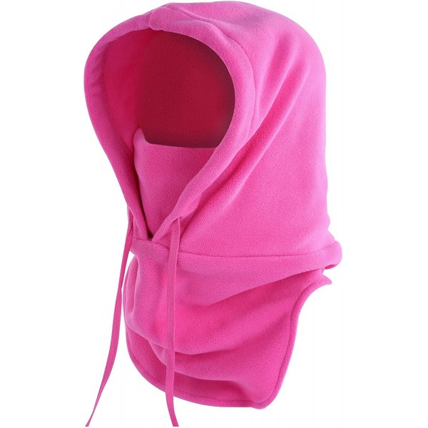 Balaclavas Balaclave Fleece Windproof Ski Mask Face Mask Tactical Hood Neck Warmer - Heavyweight-fushcia - CG18LR55XYD $11.85