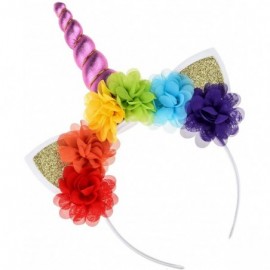 Headbands Unicorn Flower Crown Headband Animal Ear Headband - 5 Pink - CT1886NEWG0 $7.87