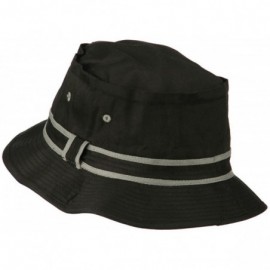 Bucket Hats Striped Hat Band Fisherman Bucket Hat - Black/Gray - CV11TX7QIVN $13.23