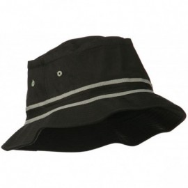 Bucket Hats Striped Hat Band Fisherman Bucket Hat - Black/Gray - CV11TX7QIVN $13.23