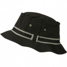 Bucket Hats Striped Hat Band Fisherman Bucket Hat - Black/Gray - CV11TX7QIVN $13.23