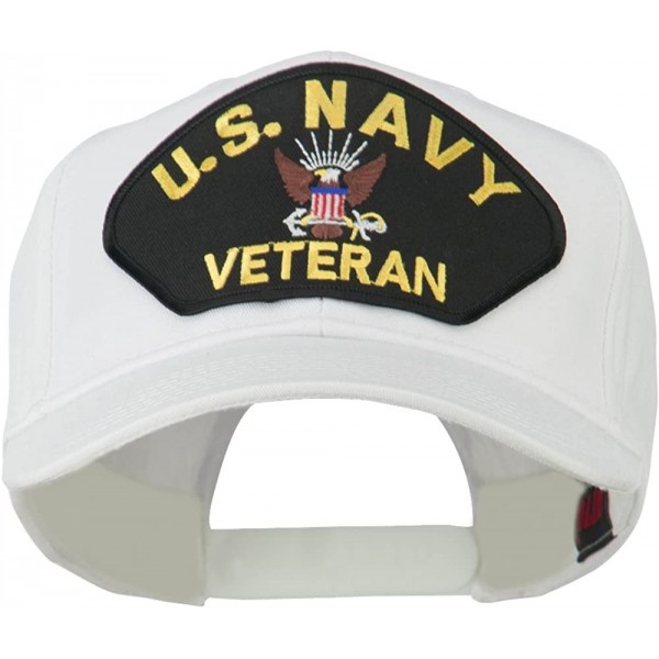 Baseball Caps US Navy Veteran Military Patched High Profile Cap - White - CE11M6KDOLV $16.89