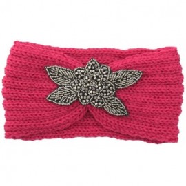 Cold Weather Headbands Chunky Headbands Warmers Crochet - Hot Pink - CI192H8OUT0 $6.76