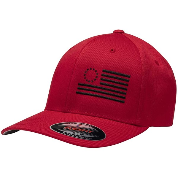 Baseball Caps Betsy Ross Flexfit Side Flag Hat - Red - CX18XUQ9H3C $29.08