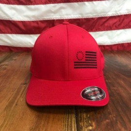 Baseball Caps Betsy Ross Flexfit Side Flag Hat - Red - CX18XUQ9H3C $29.08