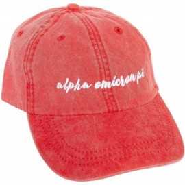 Baseball Caps Alpha Omicron Pi (N) Sorority Baseball Hat Cap Cursive Name Font AOII - Red - CR18SDD3A5S $37.74