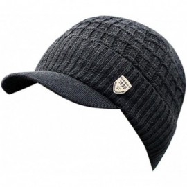 Skullies & Beanies Men Warm Baggy Weave Crochet Winter Wool Knit Ski Beanie Caps Hat - Black - CR18747I3TE $16.13
