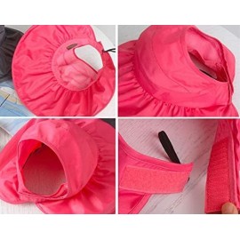 Sun Hats Adjustable Summer Beach Sun Visor Foldable Roll up Wide Brim Hat Cap for Girls or Lady XMZ11 - Grey - CB12EPUGGZ5 $9.01