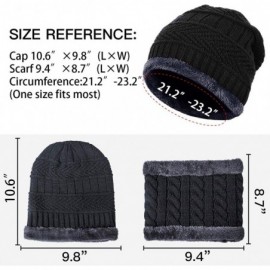 Skullies & Beanies 2-Pieces Winter Hat Scarf Set Warm Knit Thick Beanie Hat Scarves Set Gifts for Men Women - Hat Scarf Set-a...