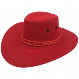 Cowboy Hats Men's Outback Faux Felt Wide Brim Western Cowboy Hat - Xnzm01-rd1 - C718IEN30GM $12.06