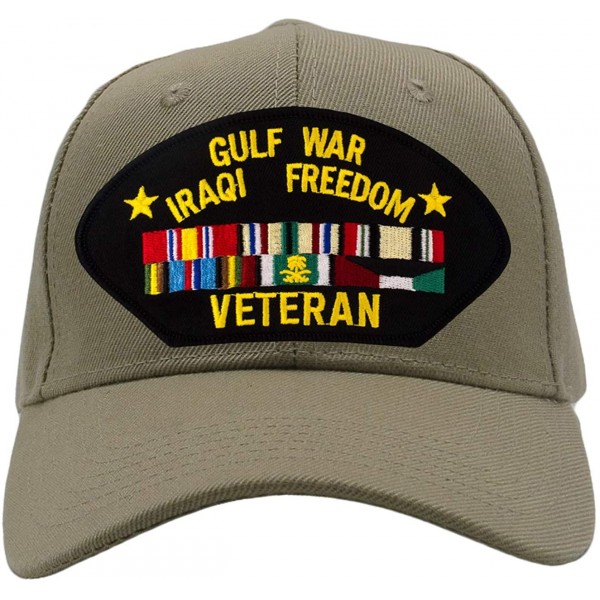 Baseball Caps Gulf War/Iraqi Freedom Veteran Hat/Ballcap Adjustable One Size Fits Most - Tan/Khaki - CD18A6HZZLG $18.45