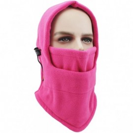 Balaclavas Balaclava Windproof Ski Face Mask Warm Fleece Ear-Flap Winter Hats Hoodie MK9 - Fuchsia - CU18LD5GY3C $9.79