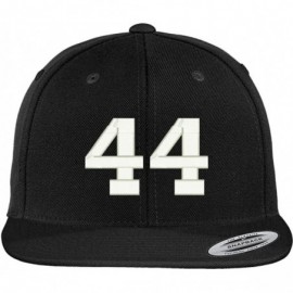 Baseball Caps Number 44 Collegiate Varsity Font Embroidered Flat Bill Snapback Cap - Black - CX12FS7W2CF $18.34