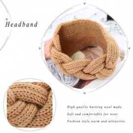 Headbands Boho Braided Headband Knitted Cotton Headbands Wool Wide Hairband for Women and Girls(Khaki) - Khaki - CV18XTLWLZQ ...