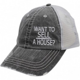 Baseball Caps Want to Sell A House Women's Real Estate Caps Trucker Style Hat Black - CL18SW2IONH $21.78