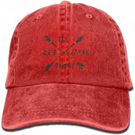 Baseball Caps Eat Sleep River Kayak Adult Sport Adjustable Baseball Cap Cowboy Hat - Red - CN189ZLTNHN $18.89