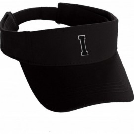 Visors Custom Sport Sun Visor Hat A to Z Initial Team Letters- Black Visor White Black - Letter I - C618GS3RTKZ $15.69