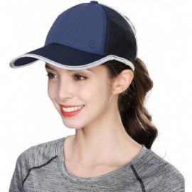 Baseball Caps Women Ponytail Baseball Bun Hat Cotton/Nylon/Mesh Quality Low Profile Adjustable - 00701_navy Blue - CW18R4S7XR...