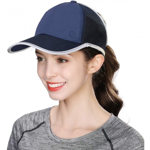 Women Ponytail Baseball Bun Hat Cotton/Nylon/Mesh Quality Low Profile ...
