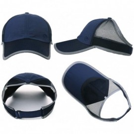 Baseball Caps Women Ponytail Baseball Bun Hat Cotton/Nylon/Mesh Quality Low Profile Adjustable - 00701_navy Blue - CW18R4S7XR...