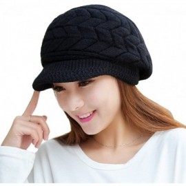 Skullies & Beanies 2018 Women Hat Winter Skullies Beanies Knitted Hats Rabbit Fur Cap - Black - C718HYTH634 $11.78