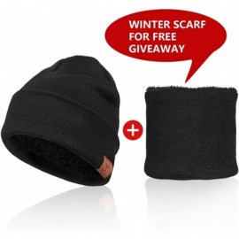 Skullies & Beanies Winter Knit Hat Beanie For Men & Women with Additional Scarf Neck Warmer - Black - CL18HY9A6CI $13.05