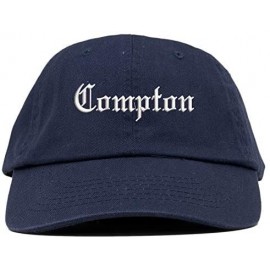 Baseball Caps Compton Text Embroidered Low Profile Soft Crown Unisex Baseball Dad Hat - Vc300_navy - CC18S7Z7WLL $16.52