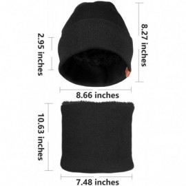 Skullies & Beanies Winter Knit Hat Beanie For Men & Women with Additional Scarf Neck Warmer - Black - CL18HY9A6CI $13.05