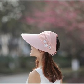 Sun Hats Wide Brim Summer Folding Hat UV Protection Sun Cap Beach Hat for Women - Pink - CF184EY2RQY $8.72