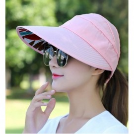 Sun Hats Wide Brim Summer Folding Hat UV Protection Sun Cap Beach Hat for Women - Pink - CF184EY2RQY $8.72