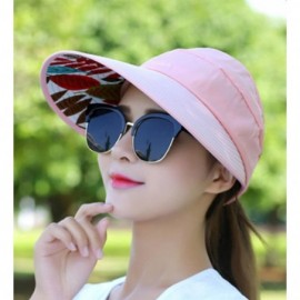 Sun Hats Wide Brim Summer Folding Hat UV Protection Sun Cap Beach Hat for Women - Pink - CF184EY2RQY $8.72