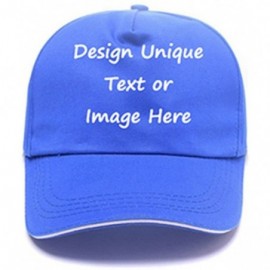 Baseball Caps Custom Hat Print Design Fashion Men Women Trucker Hats Adjustable Snapback Baseball Caps - Blue - CN18G8AE544 $...