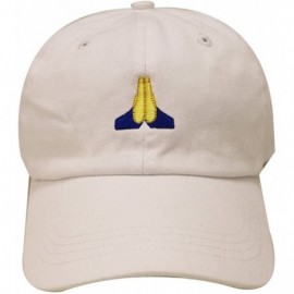 Baseball Caps Pray Emoji Cotton Baseball Cap Dad Hats - White - CB12JQZSOHR $9.85