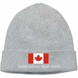 Skullies & Beanies Mens&Womens Make Canada Great Again Flag Outdoor Daily Beanie Hat Skull Cap Black - Ash - C8187R7NMWT $11.53