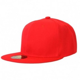 Baseball Caps New Solid Flatbill Snapback hat - Red - C911B5O2U5P $17.53