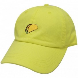 Baseball Caps Taco Emoji Cotton Baseball Cap Dad Hats - Lemon - CQ17Z3HQUX9 $13.36