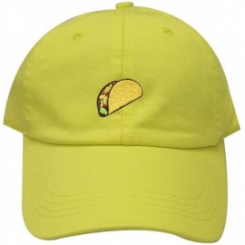 Baseball Caps Taco Emoji Cotton Baseball Cap Dad Hats - Lemon - CQ17Z3HQUX9 $13.36