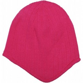 Skullies & Beanies Rib-Knit Ear-Flap Beanie-5068 - Magenta - C4129ZMJI7V $9.23