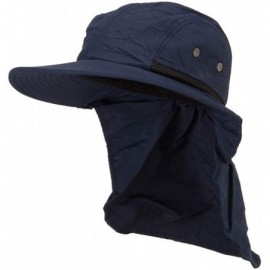 Sun Hats Mesh Sun Protection Flap Hat - Navy - CN18KEH2034 $26.52