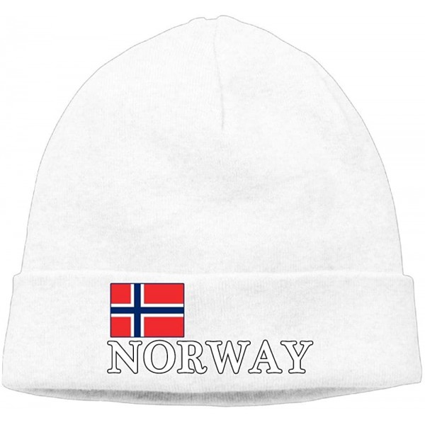 Skullies & Beanies Norway National Pride Men Women Knit Beanie Cap Knit Warm Fleece Lined Skull Cap - White - CU18IQ7UXO8 $10.46