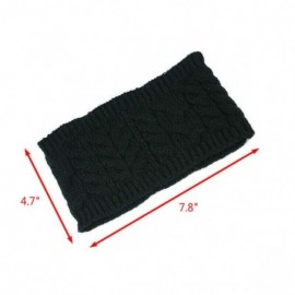 Cold Weather Headbands Women Crochet Headband Knit Flower Hairband Ear Warmer Winter Headwrap (Black) - Black - CJ18AR8CHW6 $...