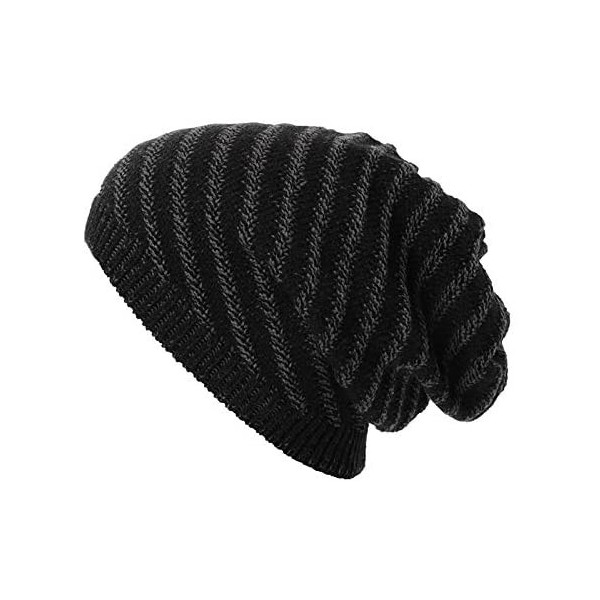 Newsboy Caps Unisex Knit Beanie Visor Cap Winter Hat Fleece Neck Scarf Set Ski Face Mask 55-61cm - 1044-black_ - CI18LL4WOS0 ...