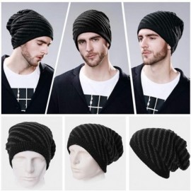 Newsboy Caps Unisex Knit Beanie Visor Cap Winter Hat Fleece Neck Scarf Set Ski Face Mask 55-61cm - 1044-black_ - CI18LL4WOS0 ...