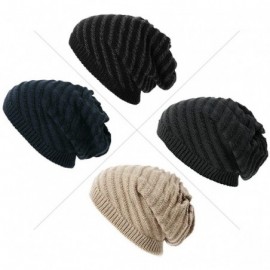 Newsboy Caps Unisex Knit Beanie Visor Cap Winter Hat Fleece Neck Scarf Set Ski Face Mask 55-61cm - 1044-black_ - CI18LL4WOS0 ...