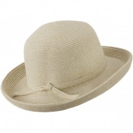 Sun Hats UPF 50+ Tweed Cotton Paper Braid Medium Kettle Brim Hat - OSFM - White Tweed - CX11E8U66LH $25.53