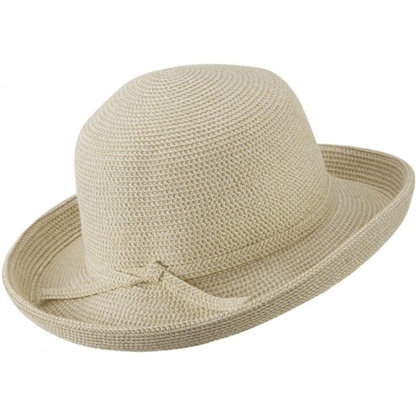 UPF 50+ Tweed Cotton Paper Braid Medium Kettle Brim Hat - OSFM - White ...