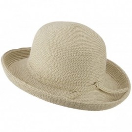 Sun Hats UPF 50+ Tweed Cotton Paper Braid Medium Kettle Brim Hat - OSFM - White Tweed - CX11E8U66LH $25.53