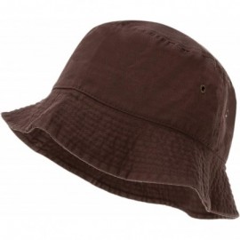 Bucket Hats 100% Cotton Bucket Hat for Men- Women- Kids - Summer Cap Fishing Hat - Brown - CN18H3GNI47 $23.93