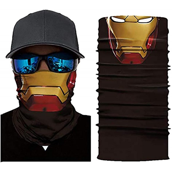 Balaclavas Seamless Face Mask Neck Gaiter UV Protection Windproof Face Mask Scarf - Iron Man - C51984YCMNO $12.82