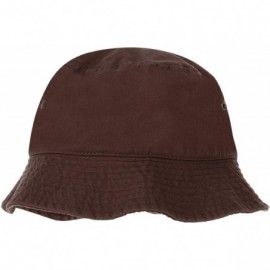Bucket Hats 100% Cotton Bucket Hat for Men- Women- Kids - Summer Cap Fishing Hat - Brown - CN18H3GNI47 $11.02